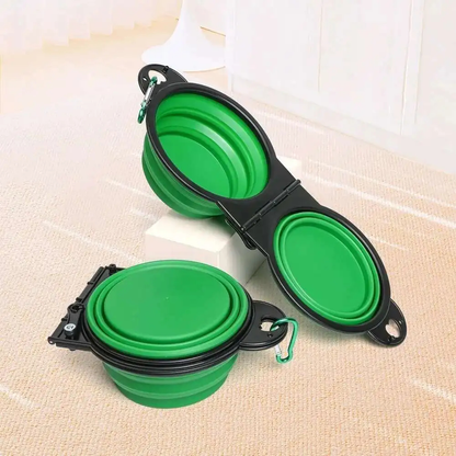 Folding Double Pet Travel Bowl