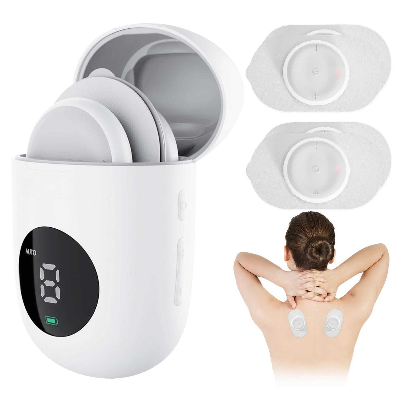 Portable Pulse EMS Massager for targeted pain relief with wireless, rechargeable, compact design