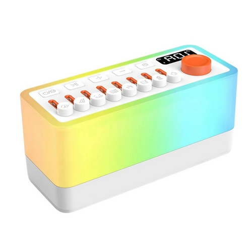 Ambient Sound Machine with nature sounds, warm night light, breathing therapy, and Bluetooth speaker for relaxation