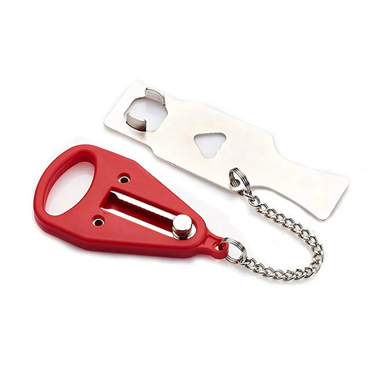 Door Guard Portable Security Lock installed on door for travel safety and home security