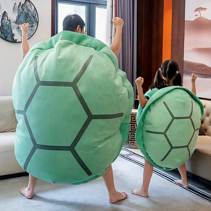Green wearable turtle shell plush pillow for neck and shoulder comfort