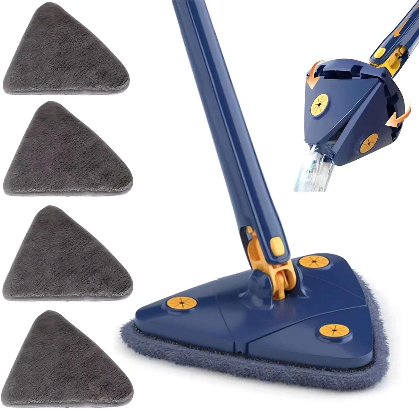 Self-Squeeze Triangular Mop cleaning floors in tight corners effortlessly