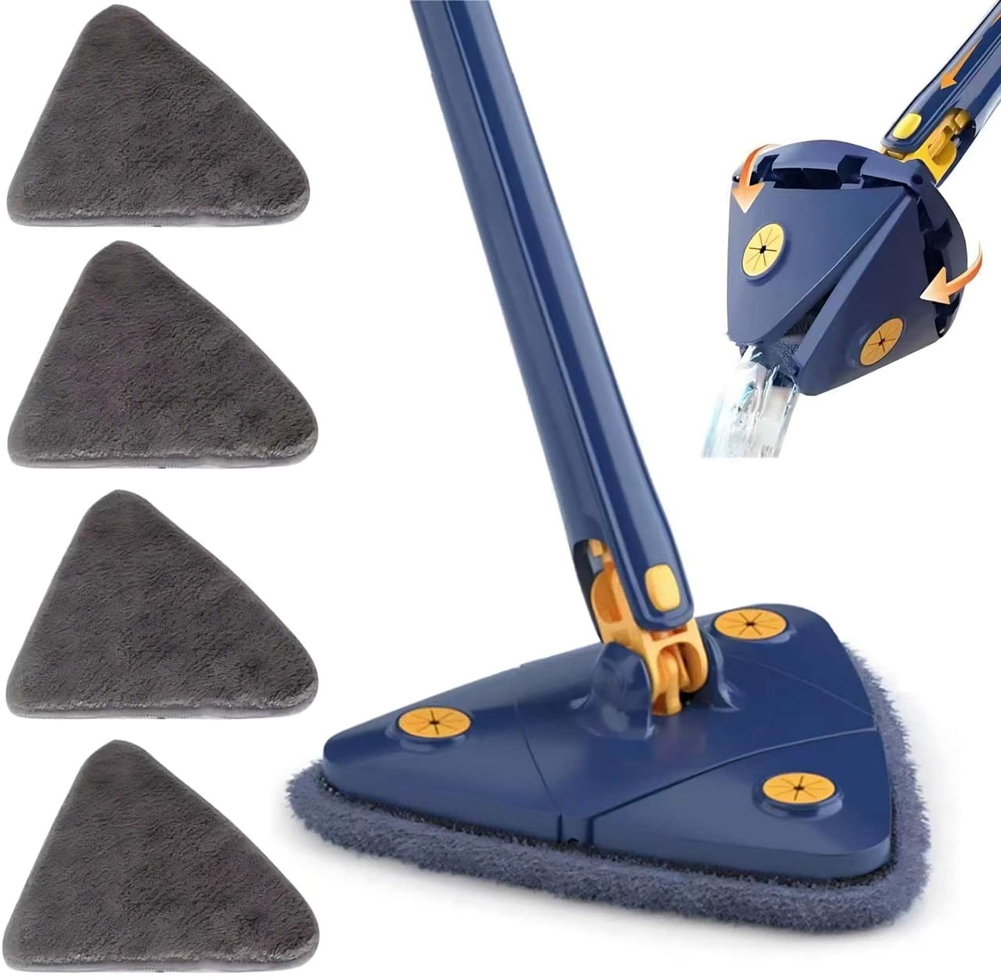 Self-Squeeze Triangular Mop cleaning floors in tight corners effortlessly