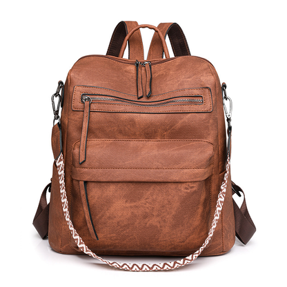 Retro PU Leather Backpack