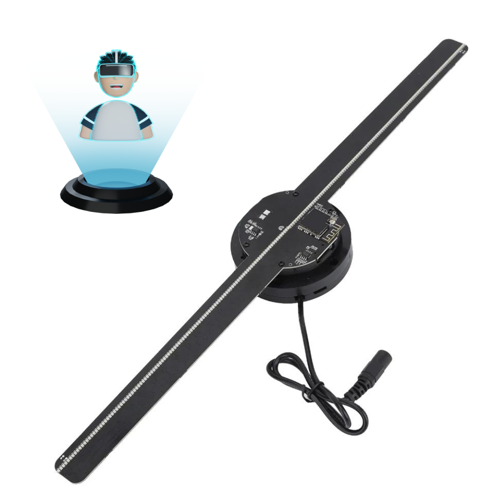 3D Hologram Fan displaying vibrant, floating 3D visuals with WiFi and app control
