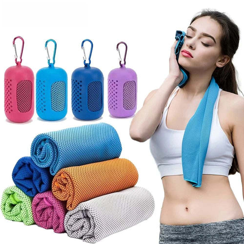 Quick-Dry Sports Cooling Towel in use for instant cool relief during outdoor activities