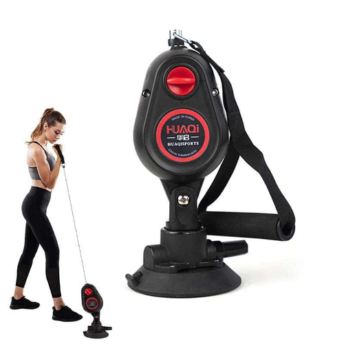 Fitness resistance pull down rope trainer with suction on smooth surface for home gym workouts