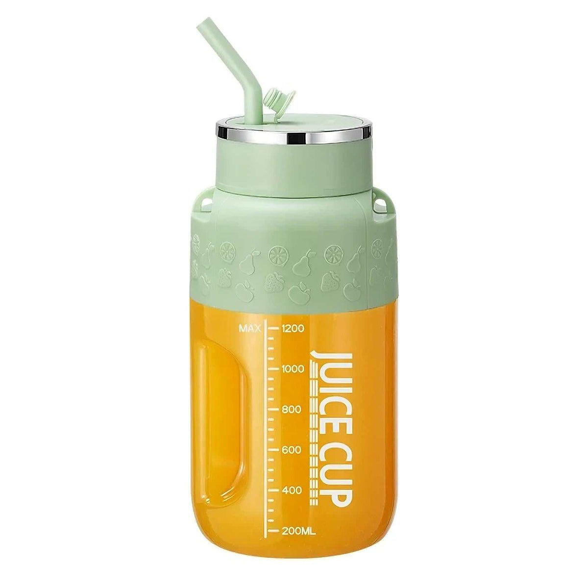 Portable fruit juicer cup blending fresh smoothie with 10 stainless steel blades and 800ml capacity