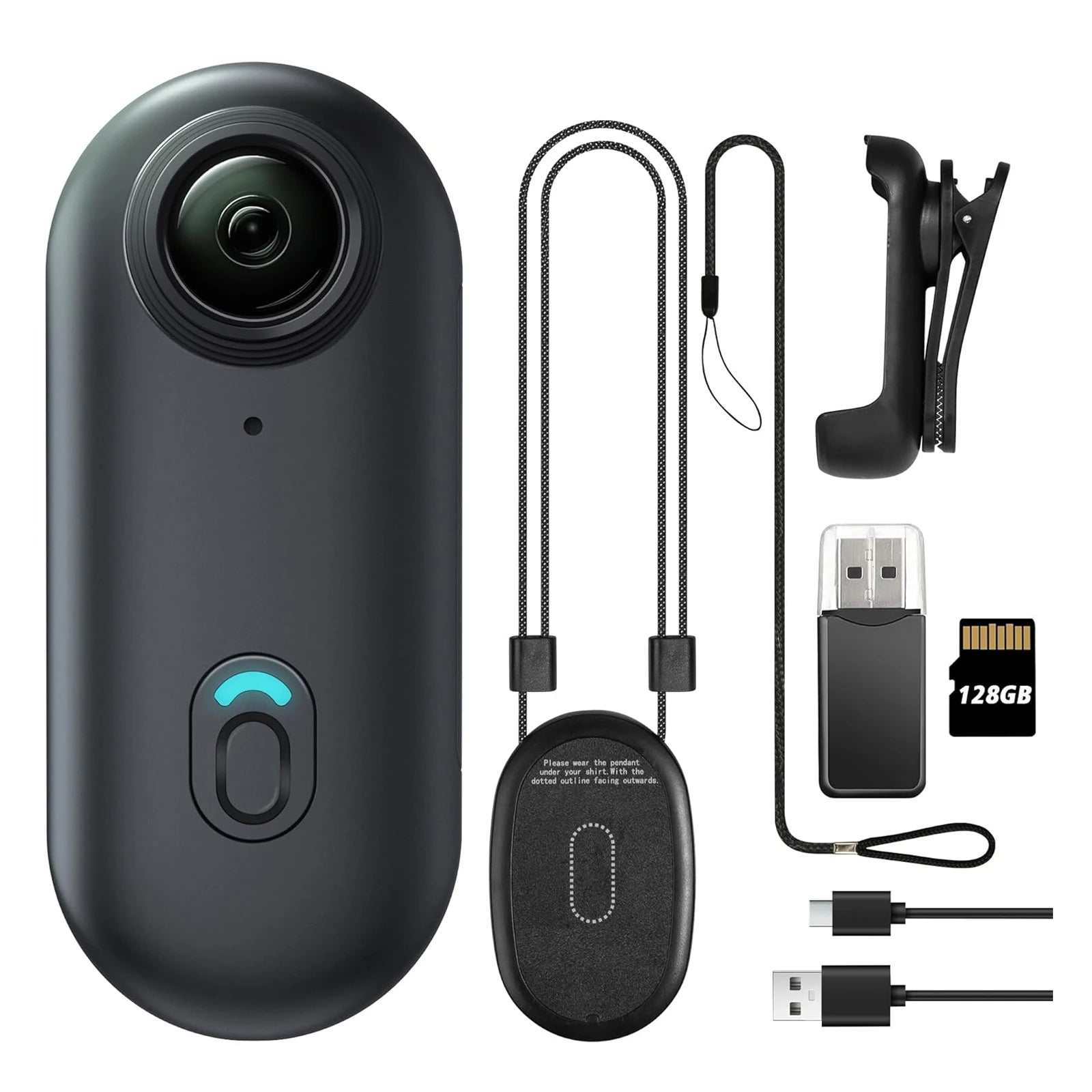 Portable POV camera small size demonstration with hands-free use