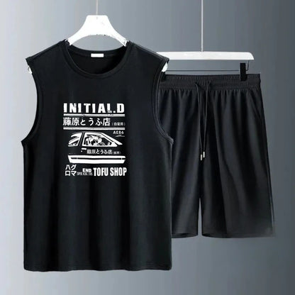 Men's Tank Top Sets 2026 Summer Quick drying Sportswear Breathable  crewneck beach seaside running oversize sports two-piece