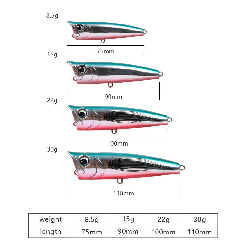 Popper Fishing Lure Hard Bait 8.5-30g