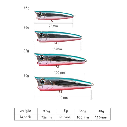 Popper Fishing Lure Hard Bait 8.5-30g