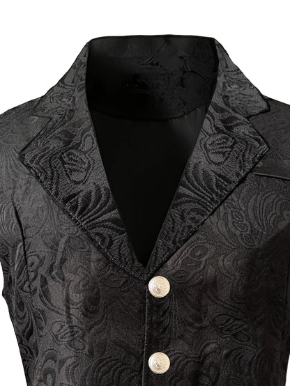 2026 Men's vest retro jacquard vest British style business casual top American style shoulder