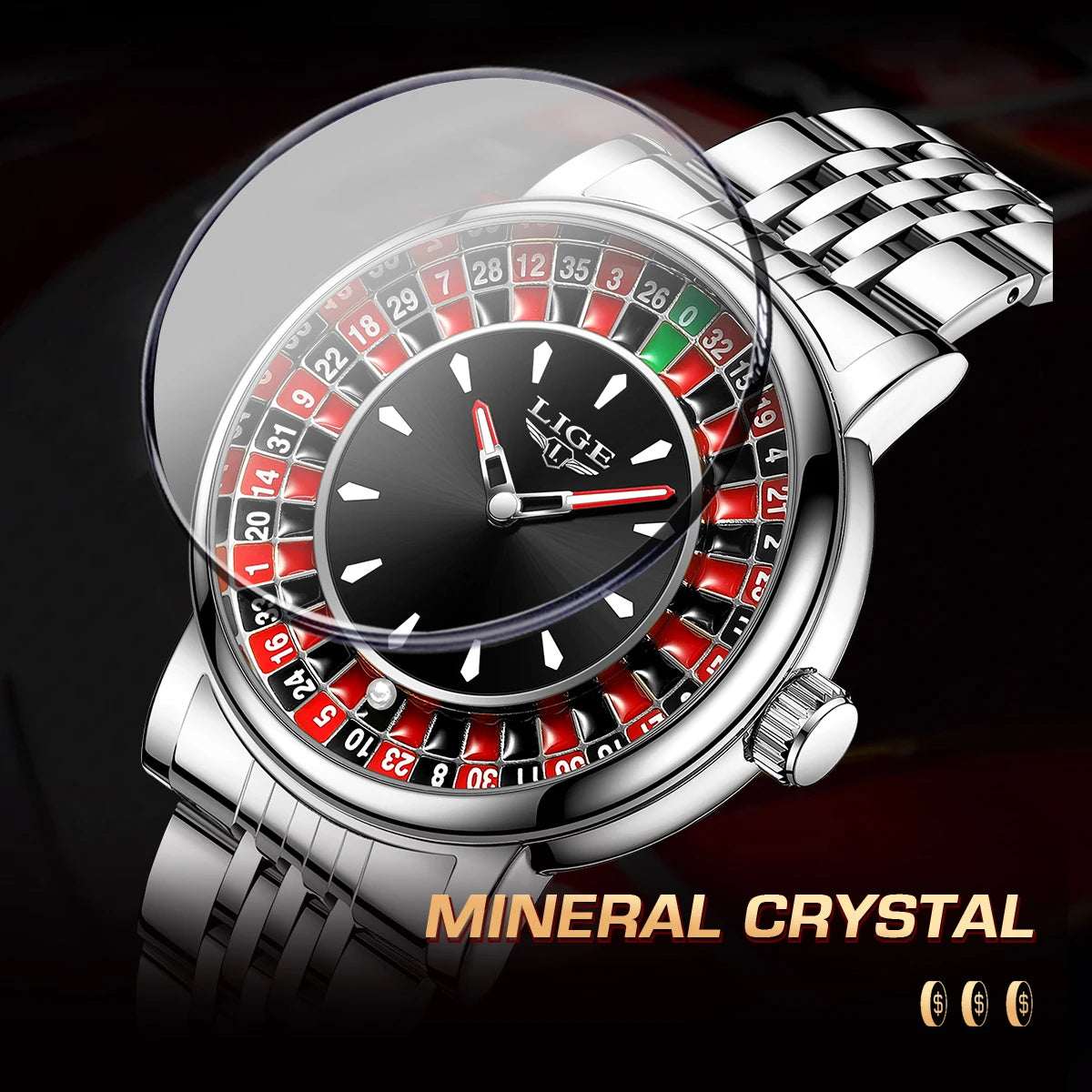 LIGE Roulette Dial Watch