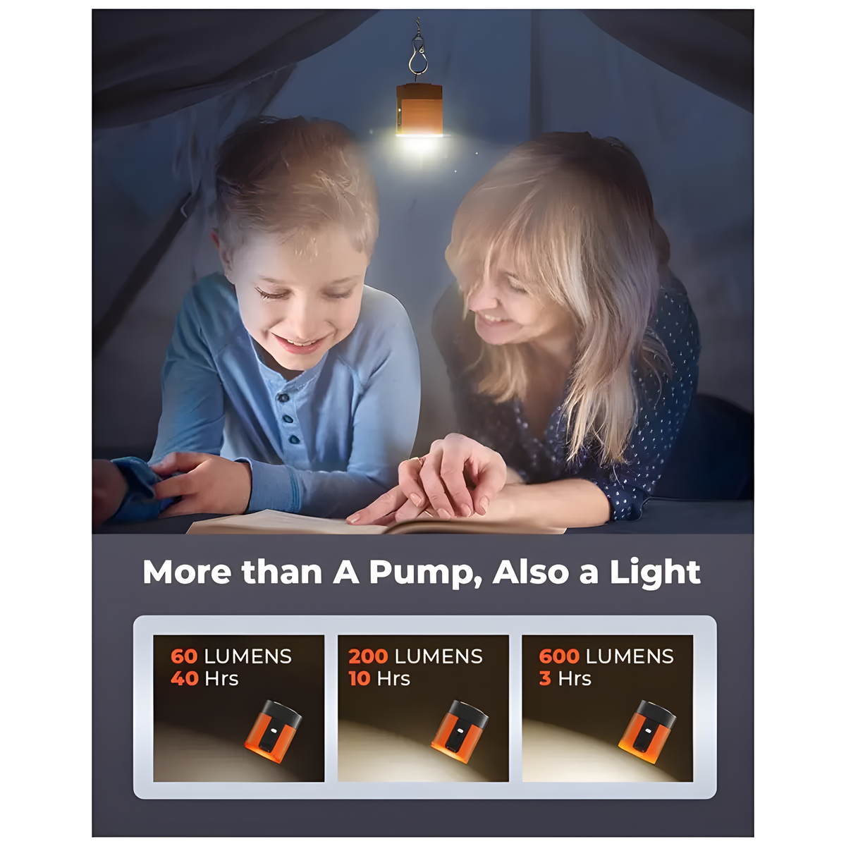 Rechargeable Mini Air Pump with Light