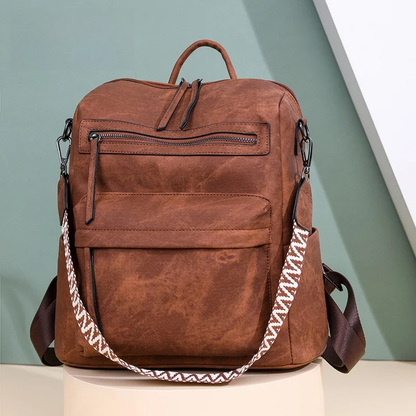 Retro PU Leather Backpack
