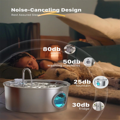 7L Stainless Steel Dog Water Fountain