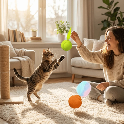 2x Squeaky Cat Ball Toy