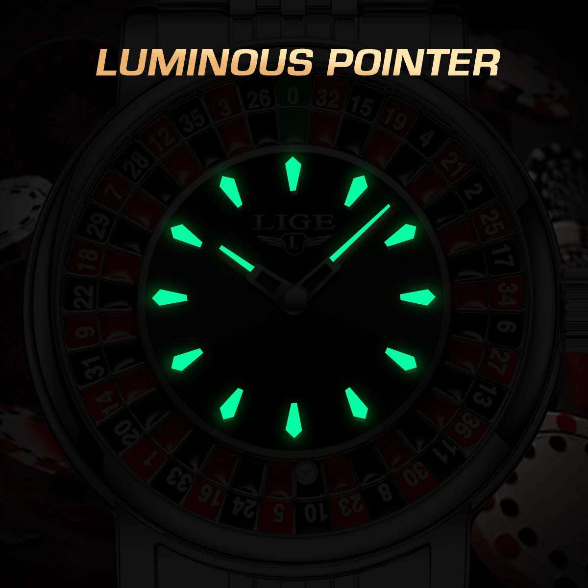 LIGE Roulette Dial Watch