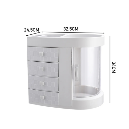 Rotating Makeup Organizer With Drawers