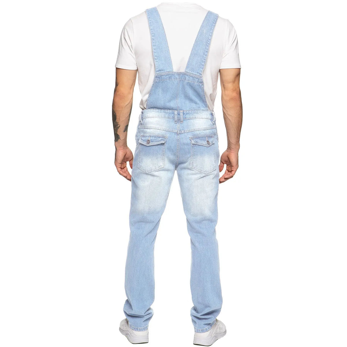 Overalls Men's Casual Multi-Bag Elastic Slim-fit Pants Men's Denim Overalls