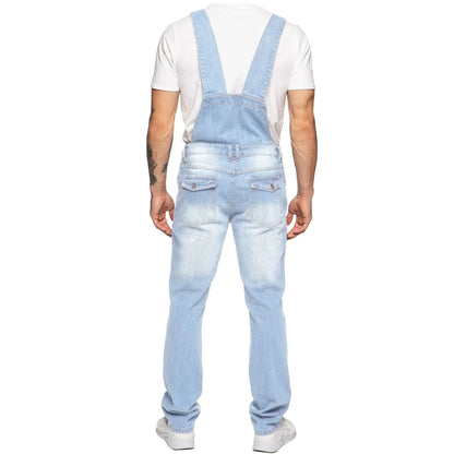 Overalls Men's Casual Multi-Bag Elastic Slim-fit Pants Men's Denim Overalls