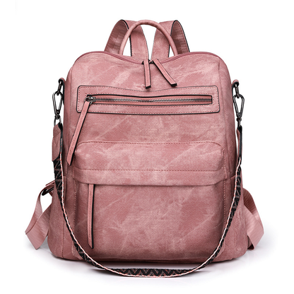 Retro PU Leather Backpack