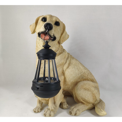 Solar Dog Lantern Garden Statue