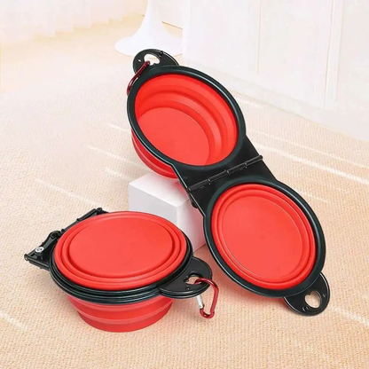 Folding Double Pet Travel Bowl