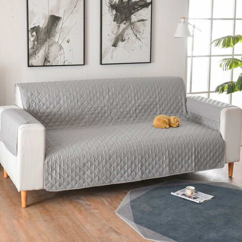 Waterproof pet sofa cover protecting couch from pet messes and spills