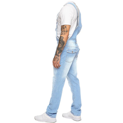 Overalls Men's Casual Multi-Bag Elastic Slim-fit Pants Men's Denim Overalls
