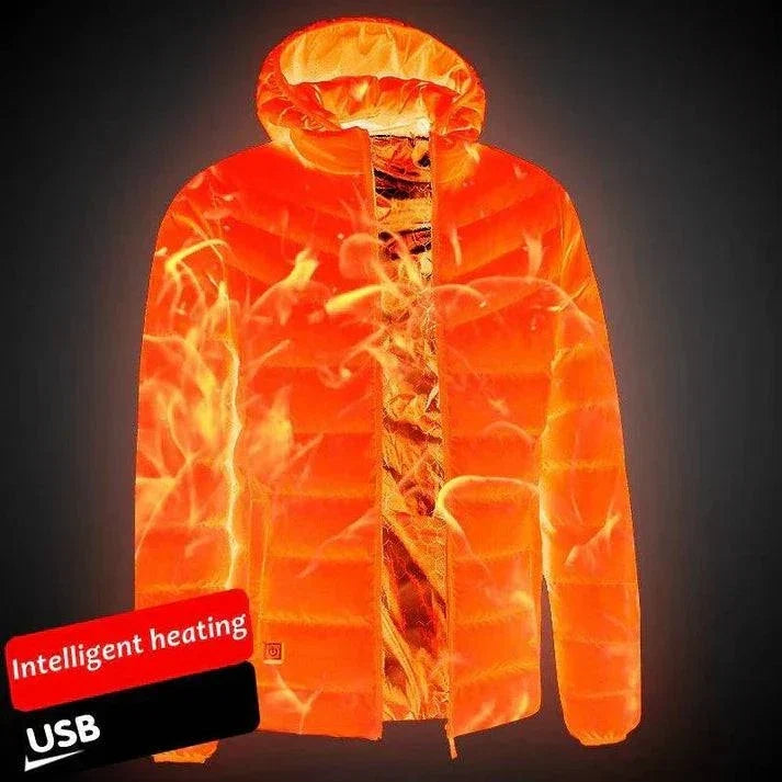 Waterproof heated jacket for winter warmth