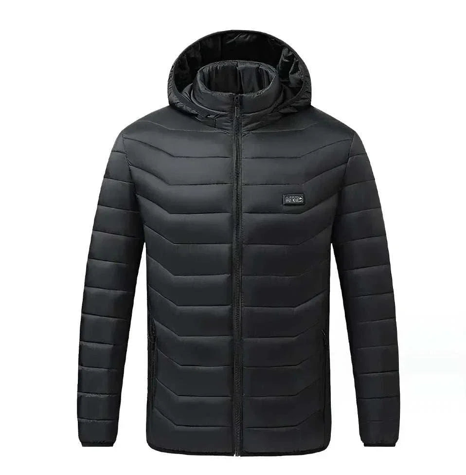 mens waterproof heated jacket with adjustable heat settings