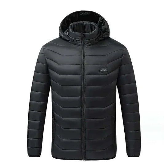 mens waterproof heated jacket with adjustable heat settings